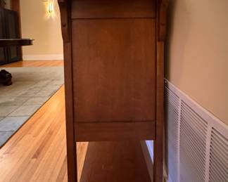 Bassett Furniture Mission Style Oak Sideboard / Buffet with Plate Rack. Measures 60" W x 17" D x 37" H with 7" H Plate Rack. Photo 4 of 4.