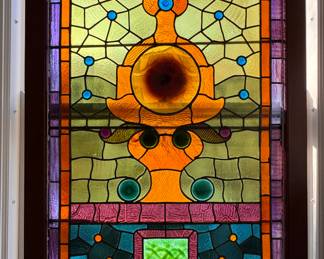 Stained Glass Window Panel - 2 Available. Each Measures 37" W x 65" H. Photo 1 of 2.