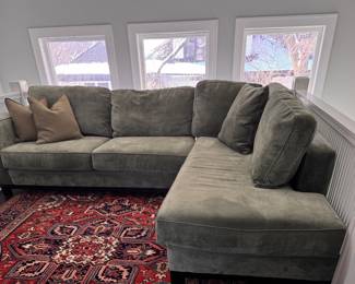 Two-Piece Sectional Sofa with Right Facing Chaise. Measures 117" W x 38" D. Chaise Measures 85" L. Photo 2 of 4.
