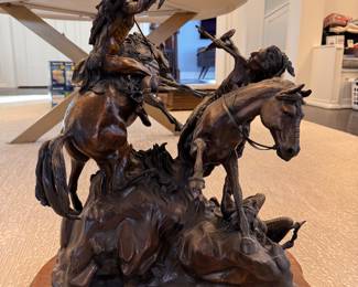 Danny D. Edwards (American, 1947–2023)
"The Price of Valor" Bronze Sculpture, Approximately 28" W × 23" H Signed and Titled. Photo 2 of 3.