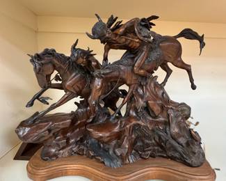 Danny D. Edwards (American, 1947–2023)
"No Price Too High" Bronze Sculpture, Approximately 28" W × 23" H Signed and Titled. Photo 1 of 2.