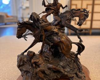 Danny D. Edwards (American, 1947–2023)
"The Price of Valor" Bronze Sculpture, Approximately 28" W × 23" H Signed and Titled. Photo 1 of 3.