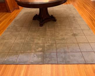 Mouse Grey Wool & Silk Rug. Measures 9' x 11".