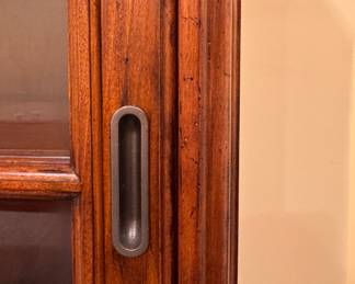 Sligh Furniture Ellis Collection Mahogany Side Door Bookcase. Measures 56" W x 16" D x 56" H. Photo 3 of 4.