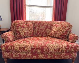 Century Furniture Floral Upholstered "Wing Back" Sofa. Measures 70" W x 48" D. Photo 1 of 5.