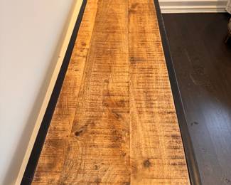 Metal and Reclaimed Wood Tiered Console / Open Bookshelf. Photo 2 of 2.