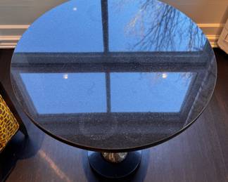 Global Views Pod Accent Table in Antique Gold Finish. Measures 20" D x 25" H. Photo 1 of 3.