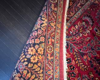Hand-Knotted Sarouk Wool Rug. Measures 8' 7" x 12' 2". Photo 3 of 3.