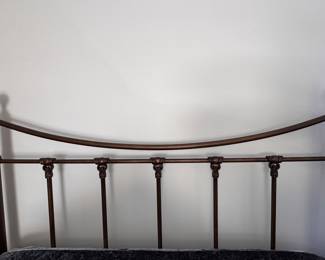 Queen Wrought Iron Bed Frame. Measures 64" W x 85" L. Simmons Mattresses & Martha Stewart Bedding Available For Rehoming, Too! Photo 2 of 2.