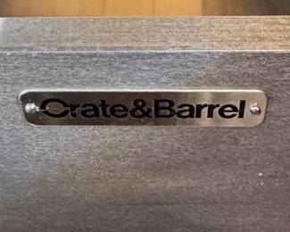 TERRIBLE PICTURE of THIS WONDERFUL Crate & Barrel Gun Metal Grey Wood Bureau. Measures 58" W x 20" D x 31" H. Photo 4 of 4.