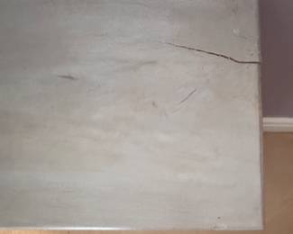 Hand-Carved Two-Door Accent Cabinet with Distressed Whitewash Finish. Measures 47" W x 16" D x 35" H. Photo 6 of 7.