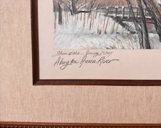 "Along The Huron River" Series by Susan Price. Each Each Measures 21" W x 18" H Overall. Photo 18 of 20.