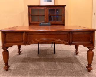 Sligh Furniture Executive Writing Desk with Tooled Leather Top. Measures 65" W x 32" D. Photo 1 of 5.