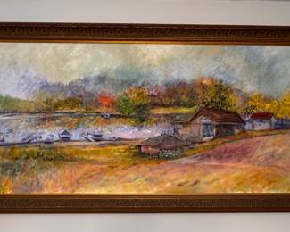 Oil Painting. Signed by Local Artist Mark Sedgeman. Measures 54" W x 30" H Overall. Photo 1 of 2.