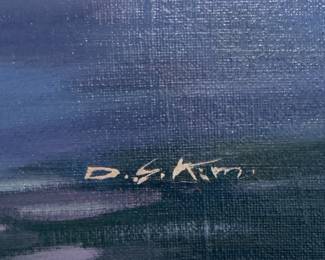 Oil Painting. Signed by Artist DS Kim (1961 - Present). Photo 2 of 2.