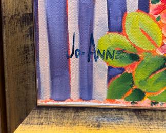 "Quilting Craft Room" Signed by Artist Jo Anne Yelen. Measures 46" x 47" Overall. Photo 2 of 2.