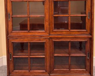 Sligh Furniture Ellis Collection Mahogany Side Door Bookcase. Measures 56" W x 16" D x 56" H. Photo 1 of 4.