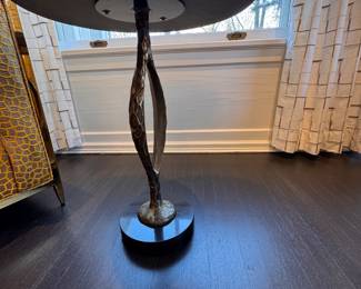 Global Views Pod Accent Table in Antique Gold Finish. Measures 20" D x 25" H. Photo 3 of 3.