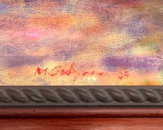 Oil Painting. Signed by Artist Michigan Artist Mark Sedgeman. Measures 38" x 32" Overall. Photo 2 of 2.