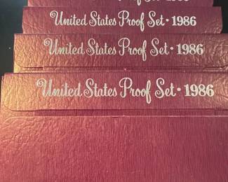 Five 1986 US Proof Sets