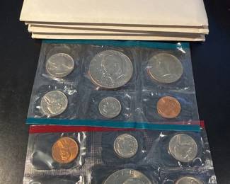 Five US Mint 1977 Uncirculated Coins