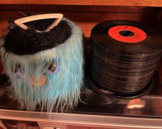 45 rpm records with case.