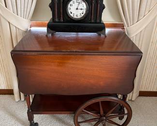 Vintage mahogany teacart by Imperial Furniture (Grand Rapids), with pull-out drawer.