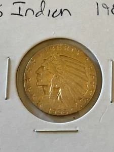1908 Indian Half Eagle Gold Coin Very Fine Condition
