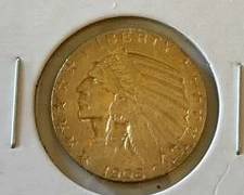 1908 Indian Half Eagle Gold Coin Very Fine Condition