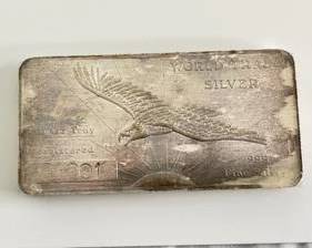 Vintage 10 Ounce .999 Fine Silver "World Trade Silver Bar"