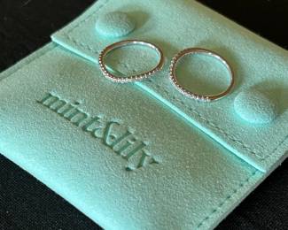Gorgeous Pair of 14K White Gold Rings w/ 0.28 CT Diamonds - Paperwork Included
