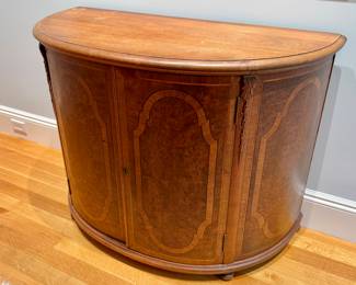 Antique Mahogany Demilune Cabinet Credenza