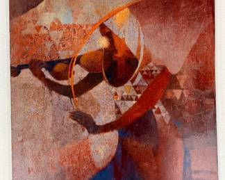 Original Signed Zufar Bikbov Oil Painting Abstract Expressionist