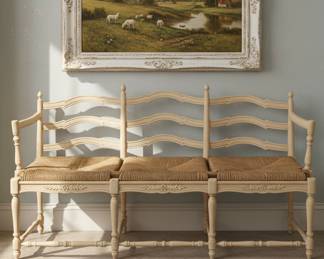 Pierre Deux French Country Three Seater Bench Settee