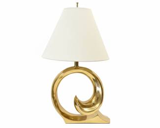 Piere Cardin Erwin-Lambeth Mid Century Iconic Brass Swirl Lamp
