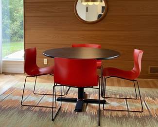 Signed Knoll Massimo Vignelli 1985 5PC Dining Set with Handkerchief Chairs & Table