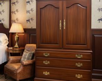 Henkel Harris Cherry Wood Armoire Highboy Gentlemen's Chest