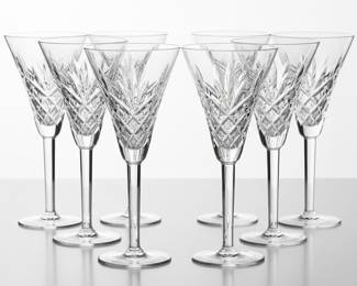Set of 8 Rare Waterford Ashbourne Crystal Wine Glasses