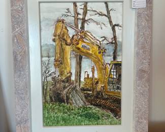 Steve Veresh Excavator Watercolor