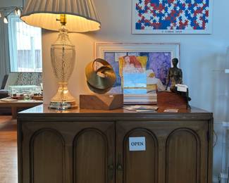 Glass Urn Table Lamp, Framed Art, Original Art Pieces