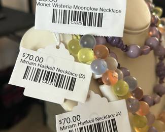Monet Wisteria Moonglow Necklace, Miriam Haskell Necklace (B), Miriam Haskell Necklace (A)