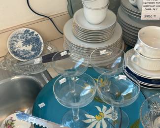 Martini Glasses, 36 Piece Christopher Stuart Ambassador Gold China Set