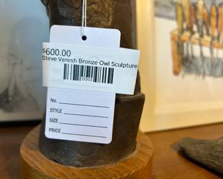 Steve Veresh Bronze Owl Sculpture