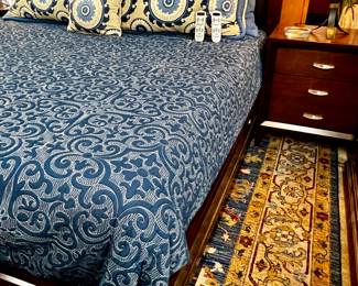 King Bedding & Sheets, Pair of 2-Drawer Night Stands, Pair of Lamps