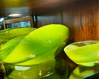 Murano-Style Hand Blown Glass Art Bowls