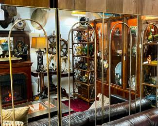 Reversible 5-Panel Mirrored Screen/Room Divider