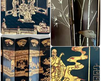 Exquisite Handmade 8-Panel Double-Sided Chinese Export Coromandel Screen- Made in Hong Kong by Maitland-Smith (approx. 12 ft. L X 8 ft. H)