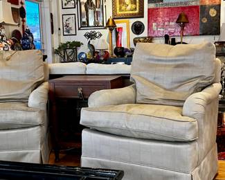 Pair of Matching Custom Club Chairs