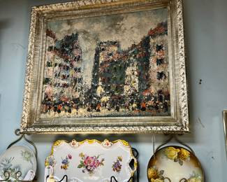 Original French Scene Oil on Canvas