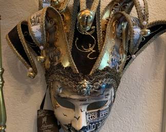 L'Atelier della Maschera Venetian Carnival Mask, One of Two. Other Carnival Masks are Available